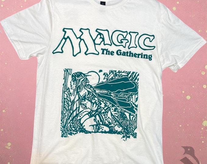 Seafoam Earthbind T-Shirt | Hand-Carved Linoprint, Block Print Style