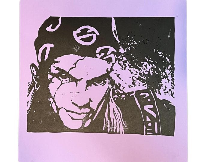 Eron the Relentless MTG Print: Hand-Carved Linoprint Art