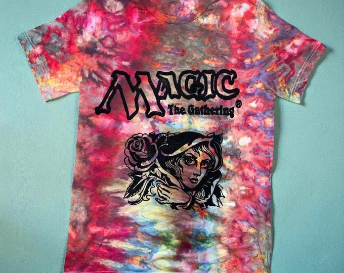 Hand-Printed Magic the Gathering Tie Dye Shirt | Eternal Witness