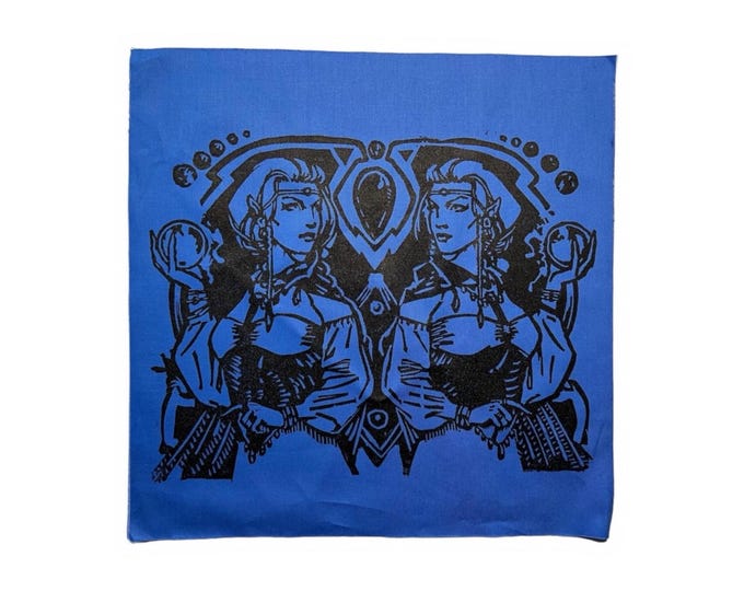 Vesuvan Doppelganger Patch: Hand-Stamped MTG Muslin Cotton (12x12)