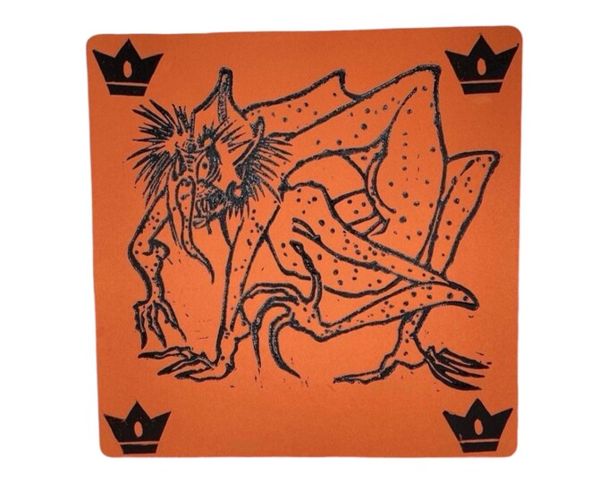 Magic the Gathering Linoprint - Hand-Carved Basal Cell Thrull