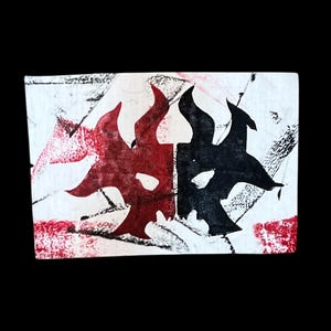 Parche mágico Rakdos, muselina de algodón estampada a mano (20 x 13 cm)