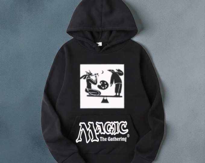Stasis MTG Hoodie | Hand-printed Linoprint, Magic The Gathering
