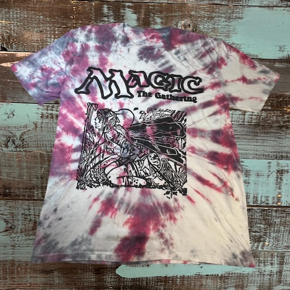 Earthbind | Block Print Style | MTG | Magic the gathering | tie dye | brown | Pink | Red | Black