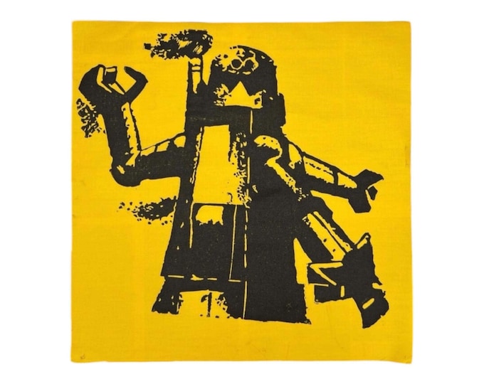 Triskelion Patch: Artisan Hand-Stamped Design (Muslin Cotton, 12x12 inches