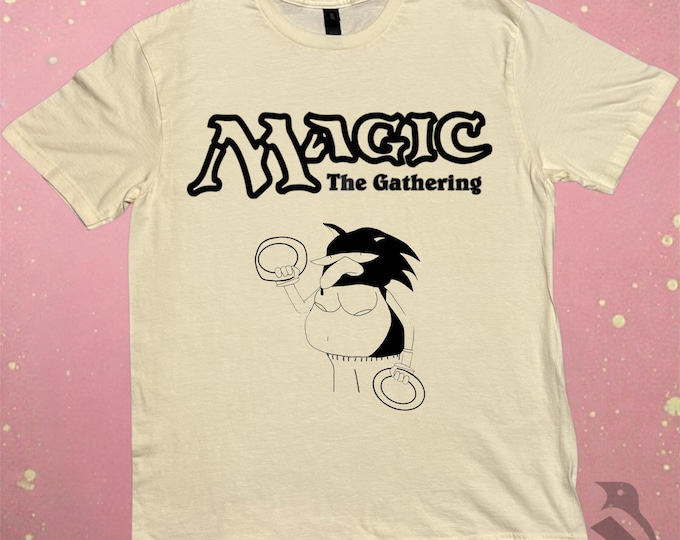 MTG Shirt: Unique Hand-Printed Linoprint (Vintage Black Unisex)