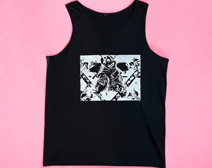 Hand-Printed MTG Tank Top: Block Print Style, Magic the Gathering