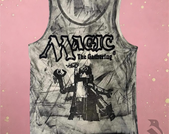 Magic The Gathering Tank Top: Hand-Printed Triskelion Design