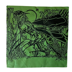 Écusson Magic the Gathering : tissu artisanal estampé à la main (mousseline de coton) 30 x 30 cm