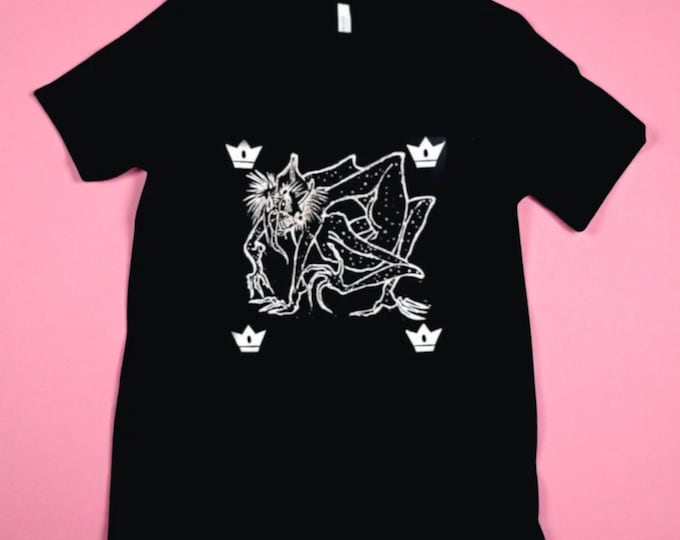 Basal Cell Thrull MTG Shirt: Hand-Printed Linoprint on Black