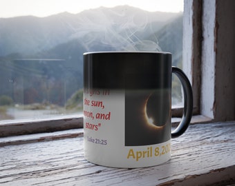 Solar Eclipse Color Morphing coffee Mug, 11oz, souvenir, gift