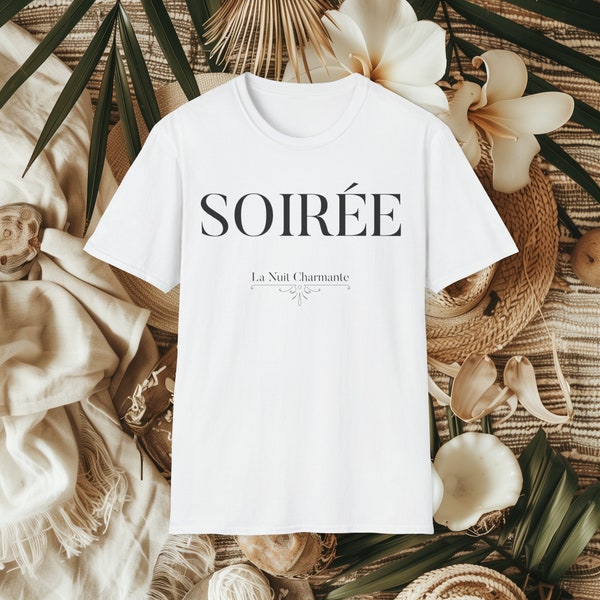 Elegant French Soirée Tshirt - Classy Minimalist Design