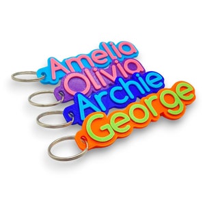 Keychain/Keyring - 3D Printed- Personalised- Gifts for Children - Gifts for Her - Gifts for Him - Party Bag Fillers - Name Tags - School Bag