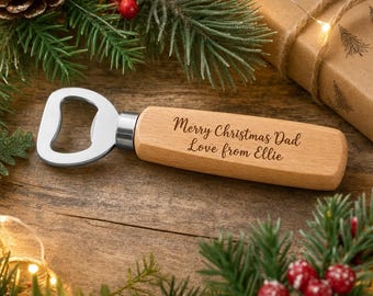 Abrebotellas de madera personalizado, regalo de Navidad, detalle perfecto para él.