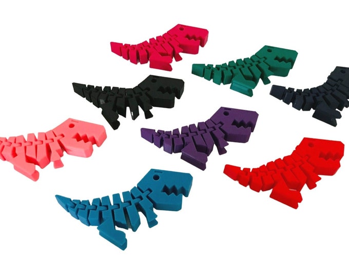 Flexi Rex / Flex Dino - Fidget Keyring - Keychain - Gift 3D Printed - Under 5 Pounds - Party Filler - Stress Reliever - Sensory Toy, Fiddler