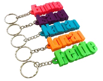 Sleutelhanger/sleutelhanger - 3D geprint - gepersonaliseerd - Cadeaus voor kinderen - Cadeaus voor haar - Cadeaus voor hem - Feesttasvullers - Naamplaatjes - Schooltas