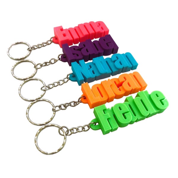 Sleutelhanger/sleutelhanger - 3D geprint - gepersonaliseerd - Cadeaus voor kinderen - Cadeaus voor haar - Cadeaus voor hem - Feesttasvullers - Naamplaatjes - Schooltas