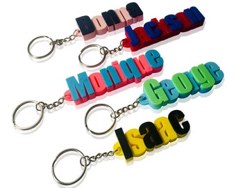 Keychain/Keyring - 3D Printed- Personalised- Gifts for Children - Gifts for Her - Gifts for Him - Party Bag Fillers - Name Tags - School Bag