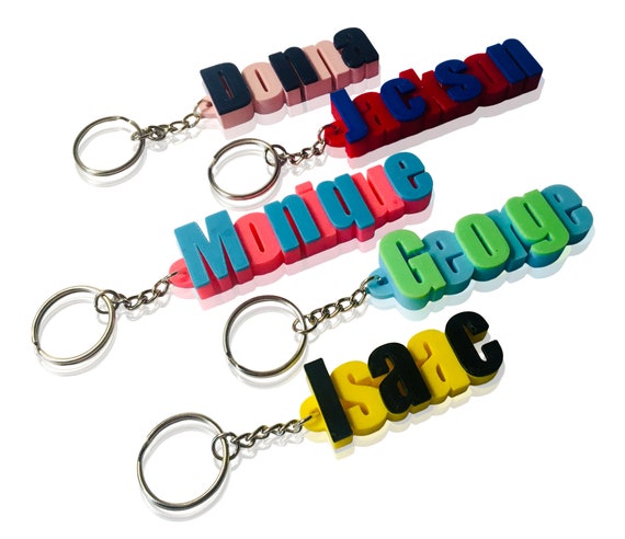Personalized 3D Printed Name Keychain: School Bag Tag