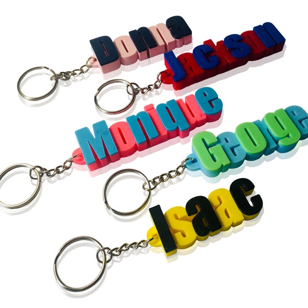 Porte-clés/porte-clés - Imprimé 3D - Personnalisé - Cadeaux pour enfants - Cadeaux pour elle - Cadeaux pour lui - Accessoires de décoration de sacs - Porte-noms - Cartable