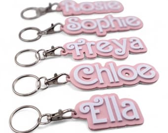 Personalized Name Keychain: 3D Printed PLA Plastic, Custom Bag Tag