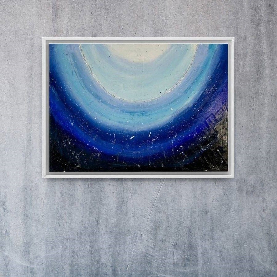 Acrylic Abstract Modern Blue Painting on Canvas Original Art Wall Art ...