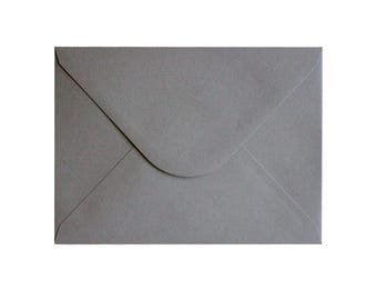 Wedding Invitation Envelopes, A7 Luxurious Envelopes, 133 x 184 mm, suits 5'' x 7'' Cards, 120GSM, Grey, Pack of 10