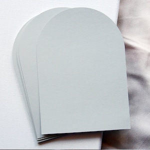 Cartes vierges en forme d'arche de 5 x 7 pouces, plates, faire-part de mariage vierges à faire soi-même, 250 g/m², lot de 20/100, gris