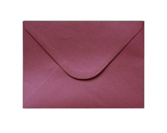 結婚式招待状用封筒、A7高級封筒、133 x 184 mm、5インチ x 7インチのカードに対応、120GSM、赤ワイン、10枚パック