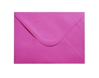 May include: A bright pink envelope with a white flap.