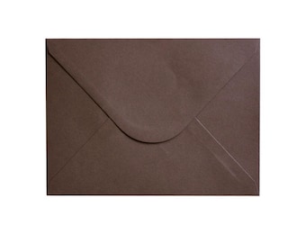 Wedding Invitation Envelopes, A7 Luxurious Envelopes, 133 x 184 mm, suits 5'' x 7'' Cards, 120GSM, Chocolate, Pack of 10
