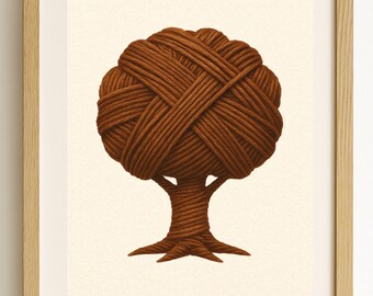 Yarn Art Tree Print | Woven Roots, Home Decor (Digital Download)