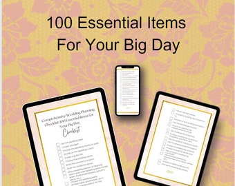 Editable Canva Template: 100 Essential Wedding Day Checklist Items