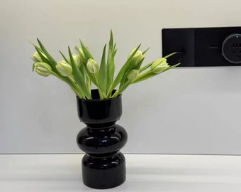 Retro black creative irregular glass vase table decorations