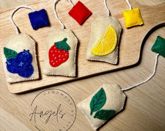 Handmade Felt Tea Bag, Play Food for Kids