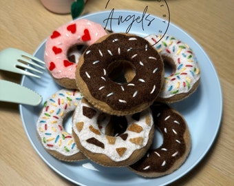Handmade Felt Donuts, Play Food for Kids
