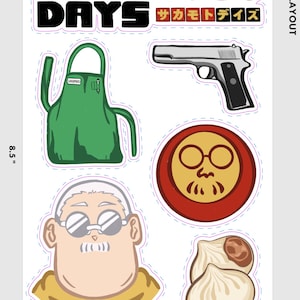 Sakamoto Days - Taro STICKER SHEET - Anime - Manga - Full Color - White Background