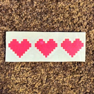 Pixel Heart 3.5&quot; Decal - Weatherproof and UV Resistant Vinyl