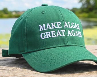 Team Algae Merch, Make Algae Great Again pet | Grappige anti-Trump pet met borduurwerk, politieke humor, papa pet