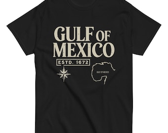 Camiseta del Golfo de México, camiseta del Golfo de México Est. 1550, camiseta sutil anti-Trump, camiseta de la Costa del Golfo, camiseta de cuello redondo de playa mexicana, regalo liberal