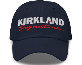 Gorra Kirkland Signature, gorra de papá parodia de Costco, gorra Kirkland bordada, gorra anti-MAGA