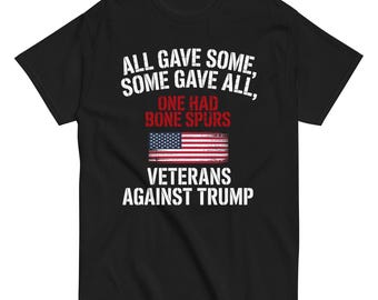 退役軍人向け反トランプTシャツ、徴兵忌避者向け骨棘Tシャツ、ユニセックスクラシックTシャツ