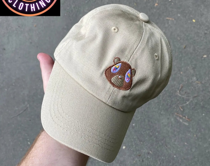 Kanye West Ye Bear Hat, Embroidered Animal Face Cap, Hip Hop Fan Ye Hat, High Street Rap Tour Music Fan Trucker Hat