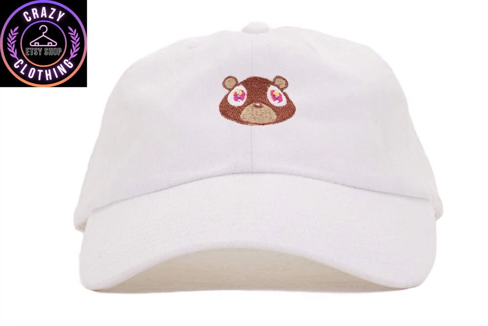 Kanye West Ye Bear Hat, Embroidered Animal Face Cap, Hip Hop Fan