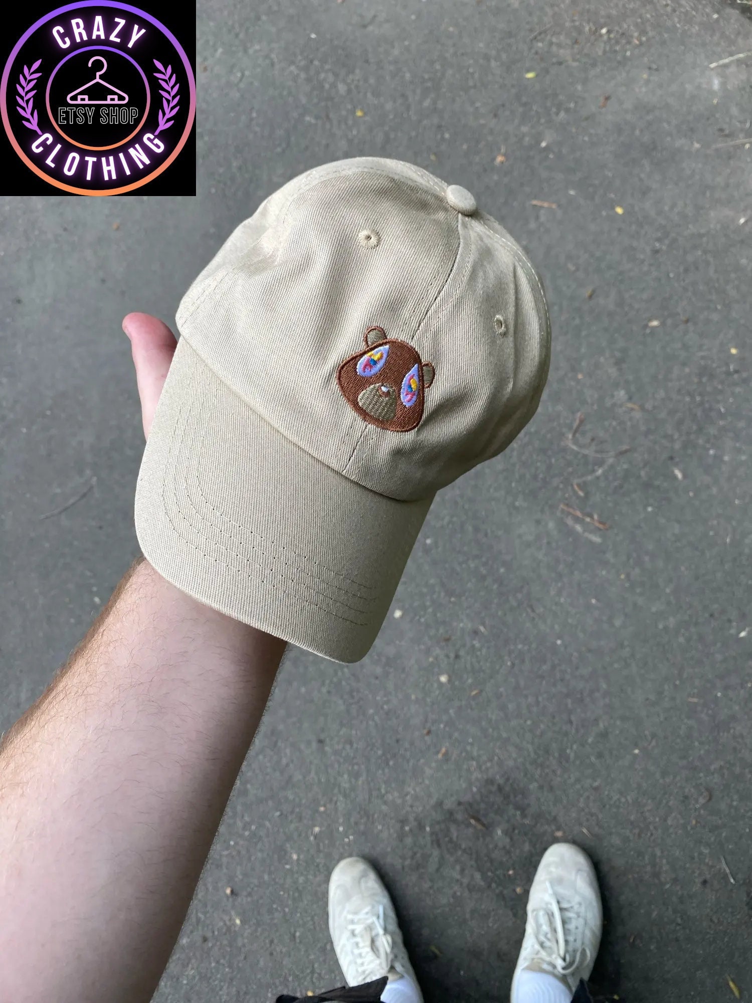 Kanye West Ye Bear Hat, Embroidered Animal Face Cap, Hip Hop Fan