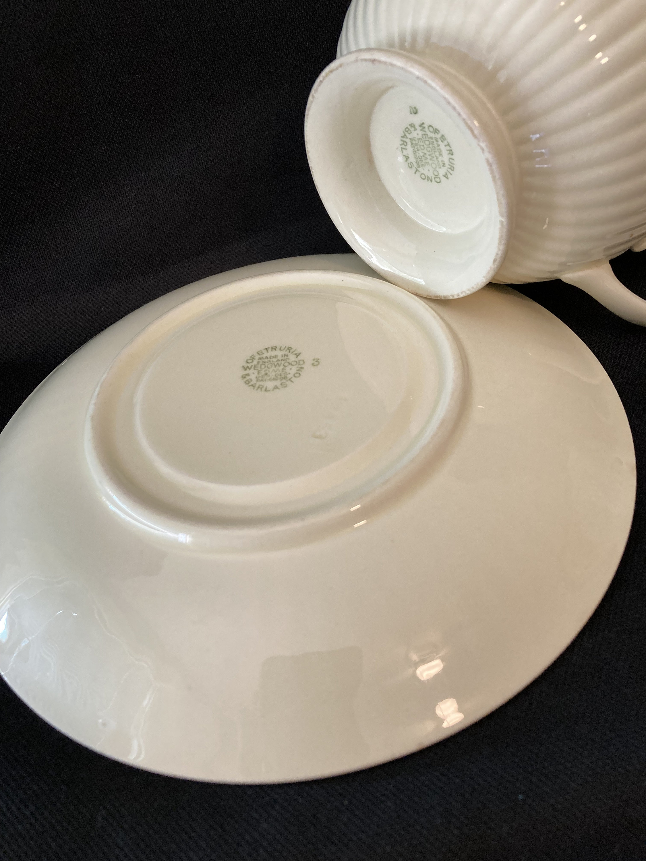 Wedgwood Edme Oversize Large Coffee Tea Cup With Original Saucer Green