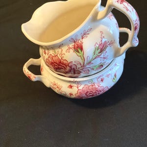 Johnson Bros Rose Chintz Cream Pitcher and Open Sugar (No Lid)
