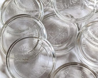 Crown Canning Pint Mason Jar 3&quot; Glass Lids Lot of 12