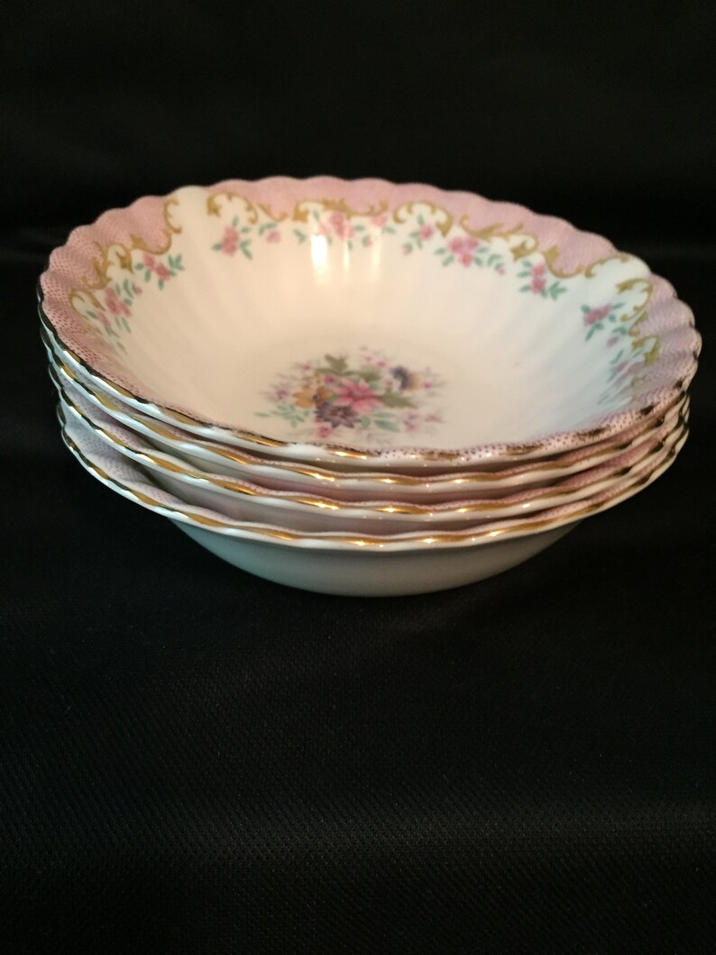 Royal Albert Bone China Serenity Dessert Bowls Pink Dots & Etsy