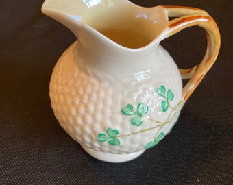 Belleek IRELAND 3 1/2" Creamer 3rd Black Mark Reg 0857 Shamocks 1926-1946